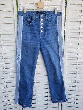 Veronica Beard Carolyn Baby Boot Flare Jeans with Button Front Size 29